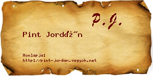 Pint Jordán névjegykártya